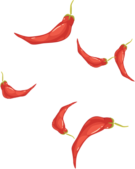 Pizza topping : Red Peppers